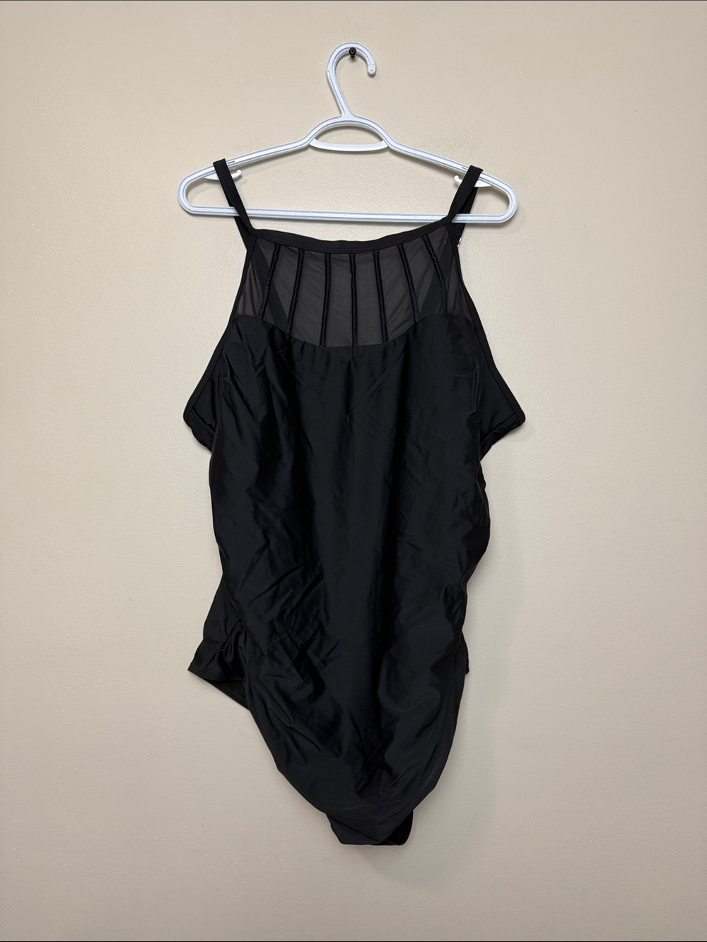 Aqua Eve Women’s Black Mesh Yoke bathing suit size 24